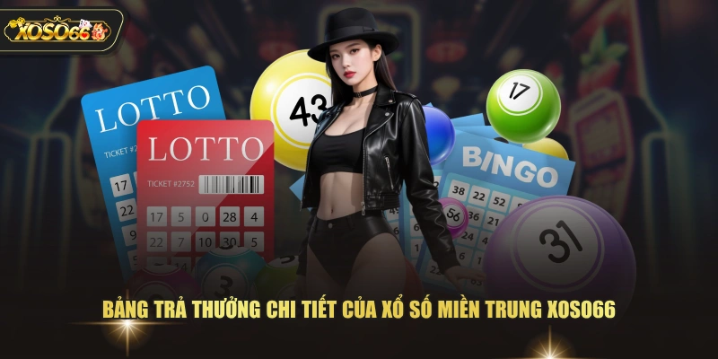 Bảng trả thưởng chi tiết của xổ số miền Trung XOSO66